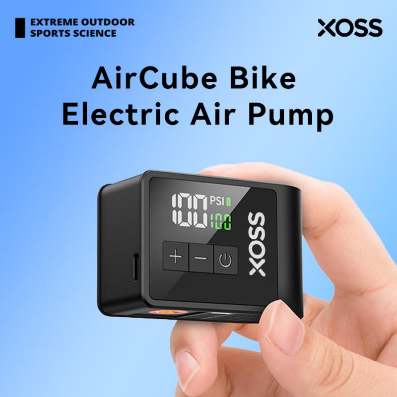 XOSS AirCube Electric Bike Pump 120PSI Mini Portable Air Pump Rechargeable Air Inflator Bike Accessories