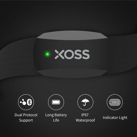 XOSS X2 Heart Rate Monitor Chest Strap Bluetooth 4.0 Wireless Heart Rate with Chest Strap Bluetooth&ant+)