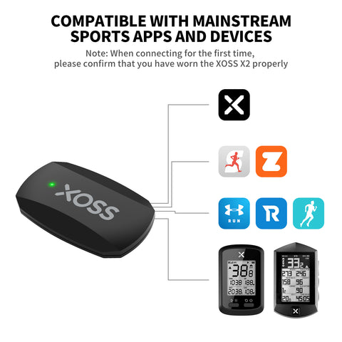 XOSS X2 心拍数モニター チェストストラップ Bluetooth 4.0 チェストストラップ付きワイヤレス心拍数 Bluetooth&amp;ant+) 