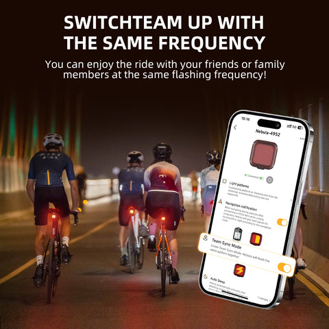 XOSS Nebula Smart Bike Tail Light, USB Rechargeable LED Bike Rear Light with Brake Sensor, Waterproof Bike Lights with Customized Patterns & Team Up with The Same Frequency Function for Night Riding