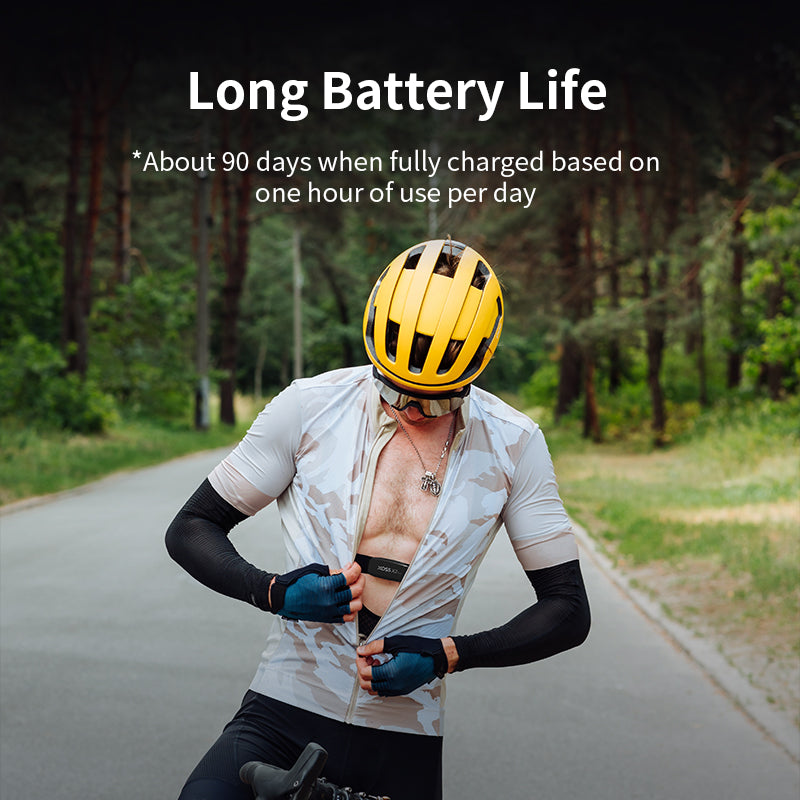bike helmet with heart rate monitor XOSS X2 Pro Heart Rate Sensor Rechargeable 90 Days Battery Life Stores – XOSS.CO