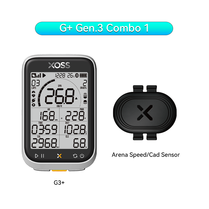 XOSS G/G+ Gen.3 GPS Bike Computer G3+ Power Meter Cadence Speed Bicycle Odometer G3 Plus Waterproof Lights Connection Cycling
