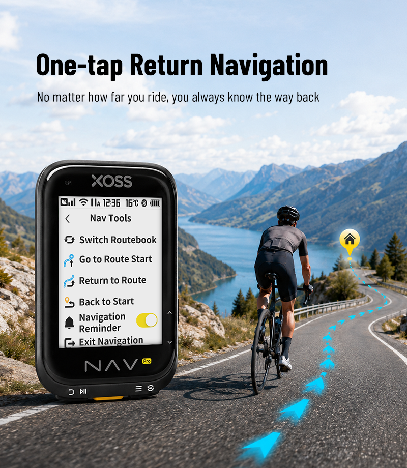 XOSS NAV Pro Touch-screen Bike Computer Navigation Cycling Computer Global Colorful Map Wireless Cycling Computer Offline Route