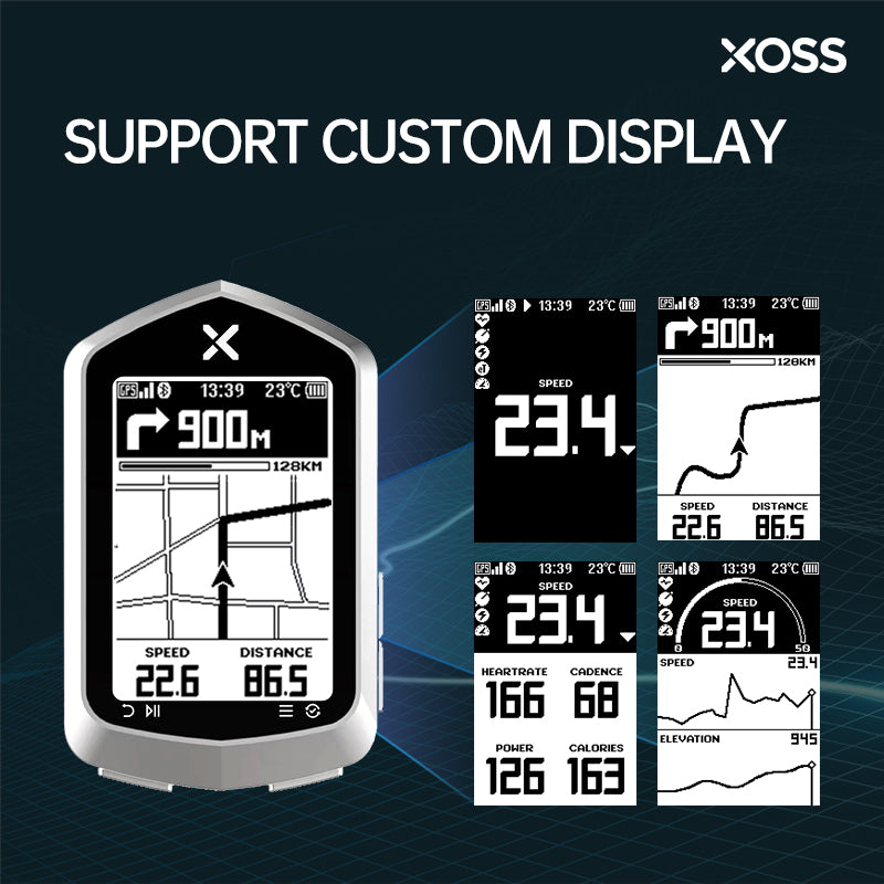 XOSS NAV Plus Bike Computer Wireless Cycling GPS Speedometer Map 