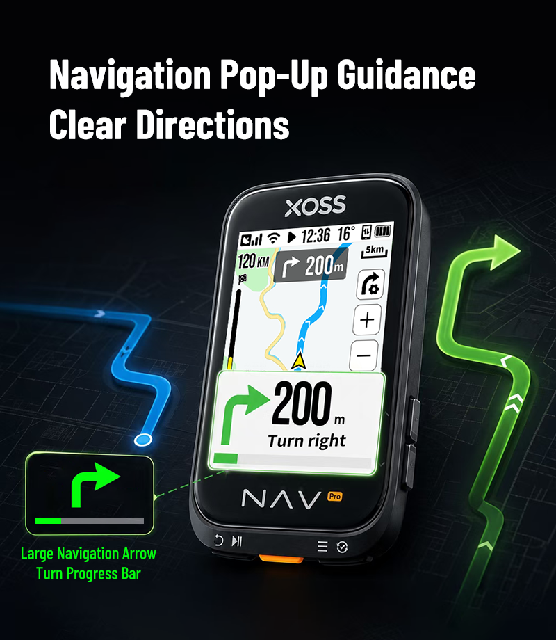 XOSS NAV Pro Touch-screen Bike Computer Navigation Cycling Computer Global Colorful Map Wireless Cycling Computer Offline Route