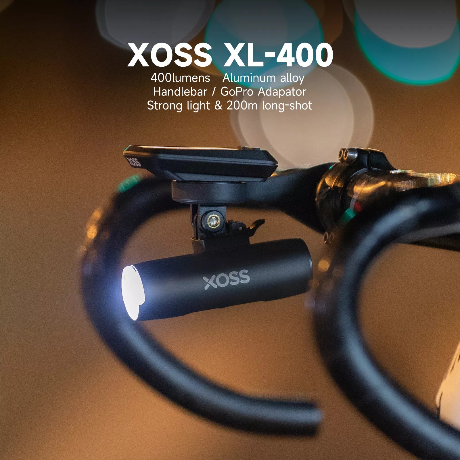 XOSS XL 400 Bike Headlight Waterproof USB Rechargeable Bicycle