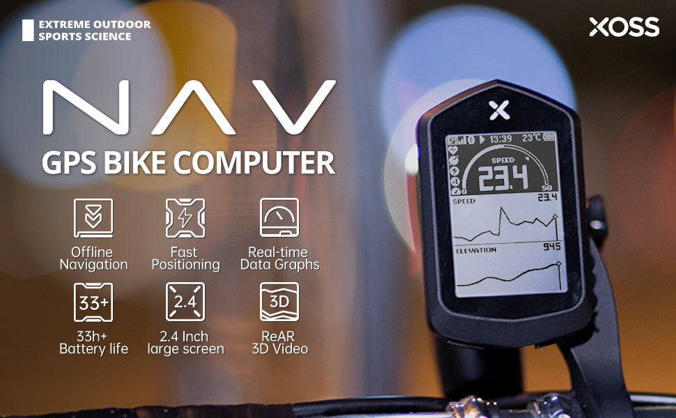 NAV navigation bike computer & case & Vortex candence/speed sensor