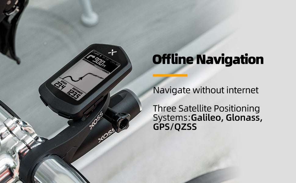 NAV navigation bike computer & case & mount & & X2 heart rate sensor & Vortex candence/speed sensor - XOSS.CO