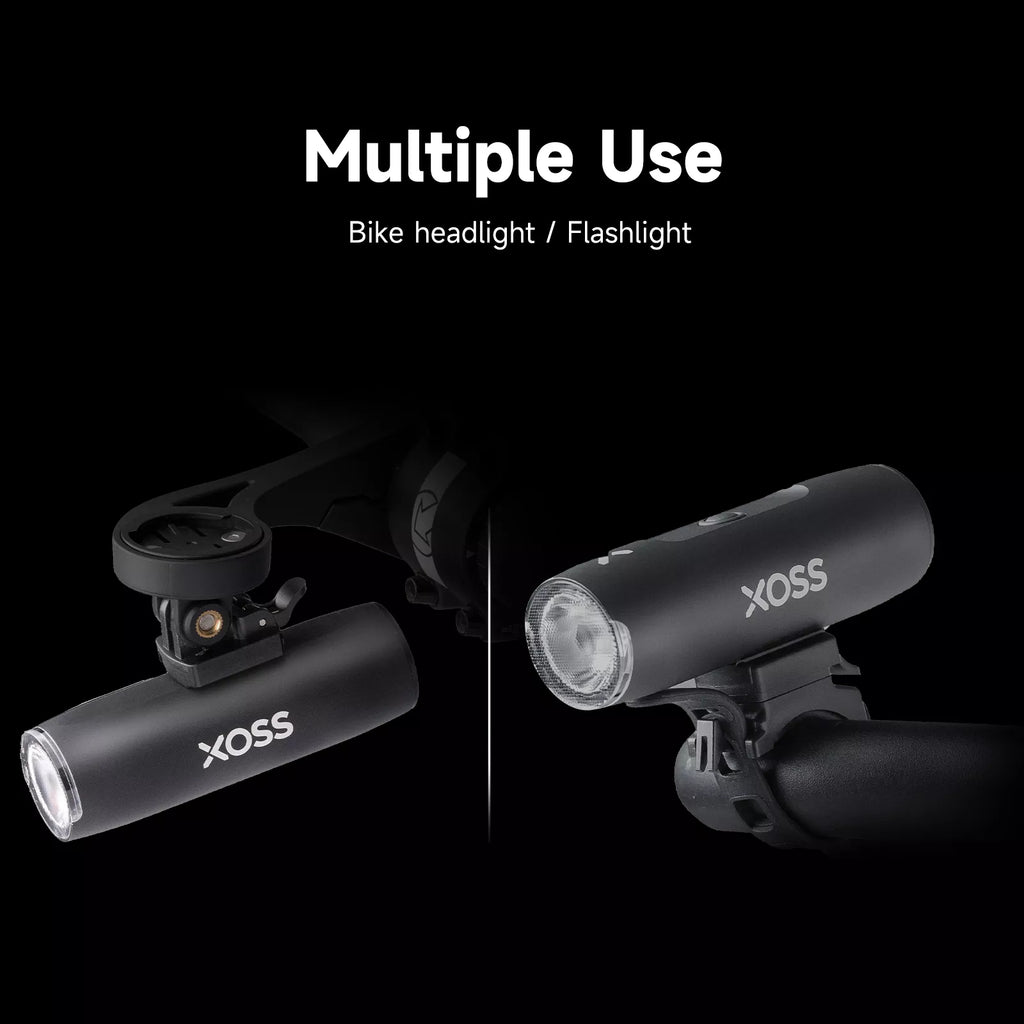 XOSS XL-400 Bike Headlight Waterproof USB Rechargeable Bicycle Front Light 400 LM Cycling LED Headlight 2000 mAh Flashlight MTB Handle Lamp - XOSS.CO