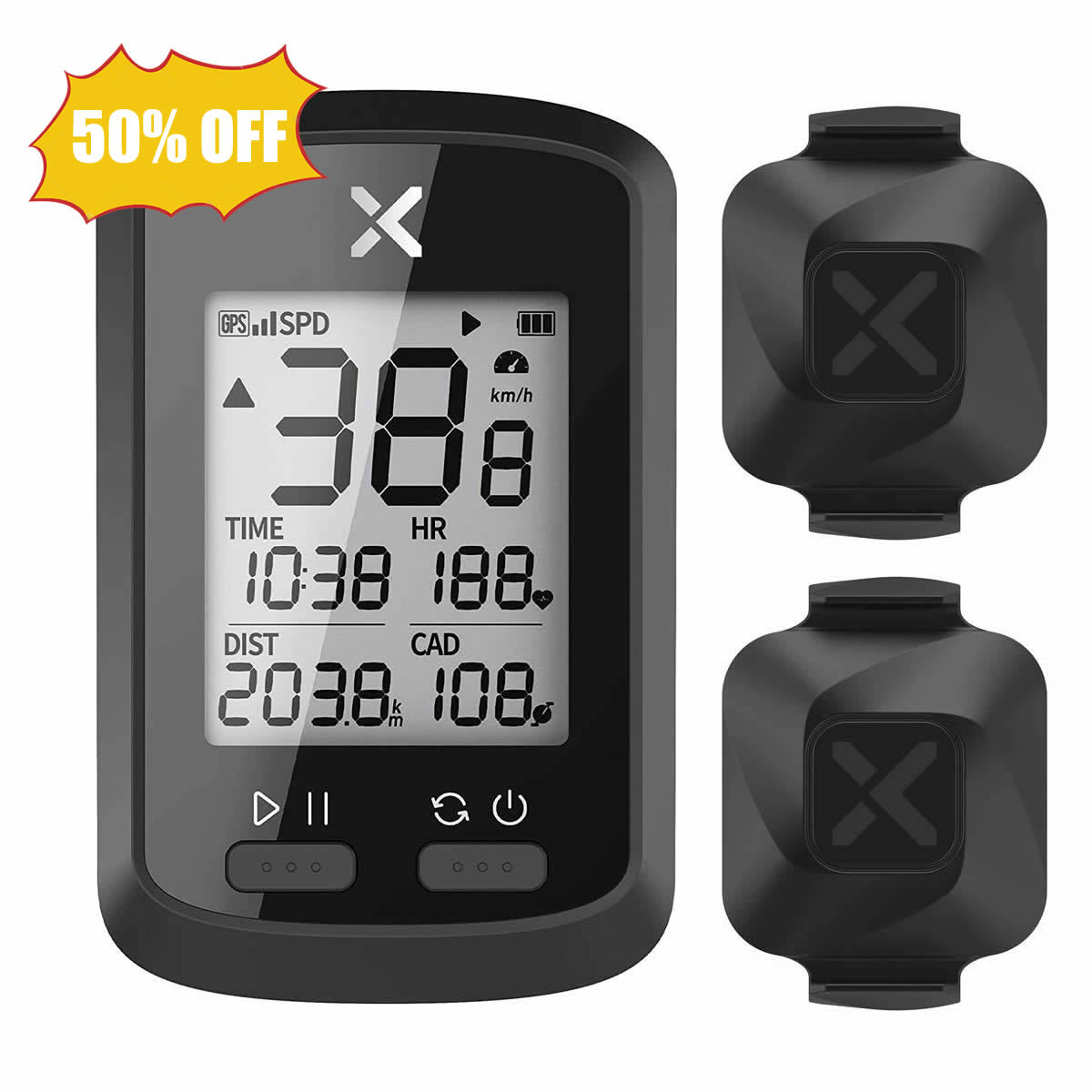 [Combo] XOSS G+ GPS Bike Computer & Vortex Cadence/Speed Sensor 2Pcs - XOSS.CO